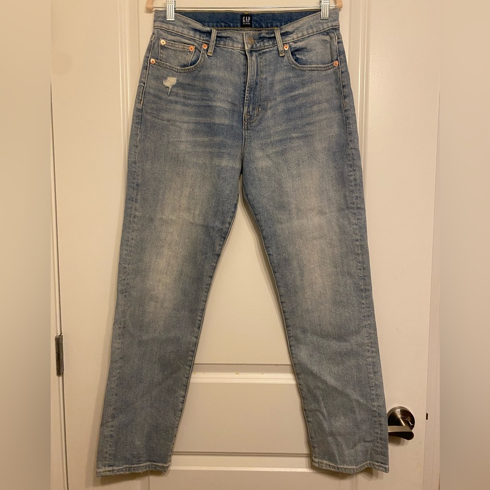 Gap straight leg mom jeans size 29 slim boyfriend light wash
